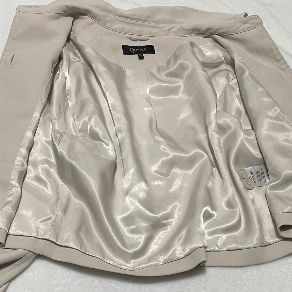 🛑NOT FOR SALE 🛑SOLD🛑Quince Women's Cropped Jacket Beige Blazer Sz Medium - Picture 13 of 14